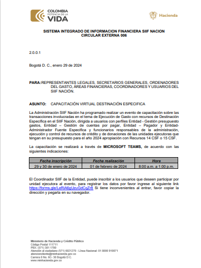  CAPACITACIÓN VIRTUAL DESTINACIÓN ESPECIFICA