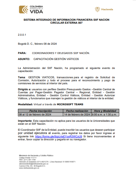 CAPACITACIÓN GESTIÓN VIÁTICOS