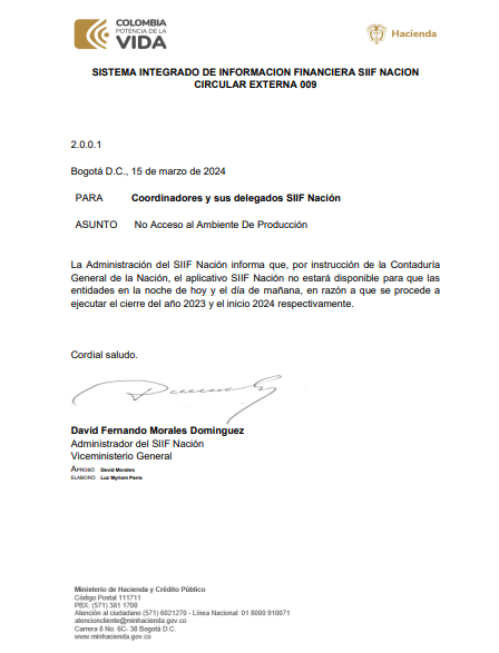 No Acceso al Ambiente De Producción