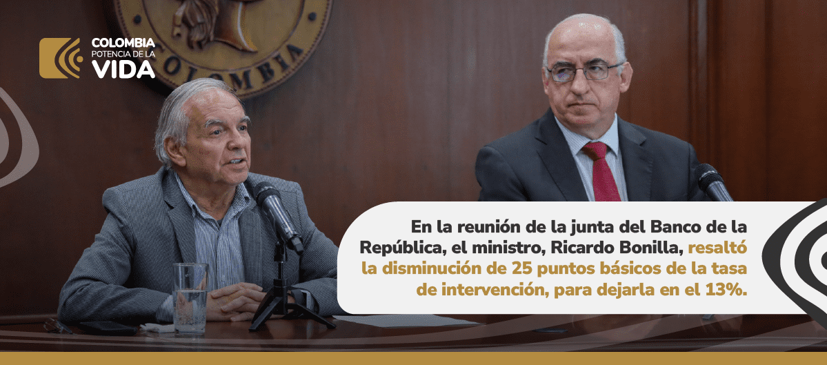 Imagen del ministro Ricardo Bonilla y otro político en la junta del Banco de la República