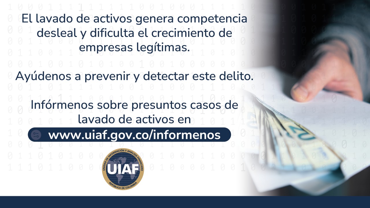 El lavado de activos facilita que bienes y servicios se comercialicen a precios inferiores a los del mercado, lo que impacta negativamente al crecimiento de organizaciones lícitas. 

Infórmenos sobre presuntos casos de lavado de activos en www.uiaf.gov.co/informenos