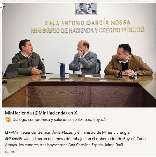 FOTO Reunión Ministro con Gobernador de Boyacá 